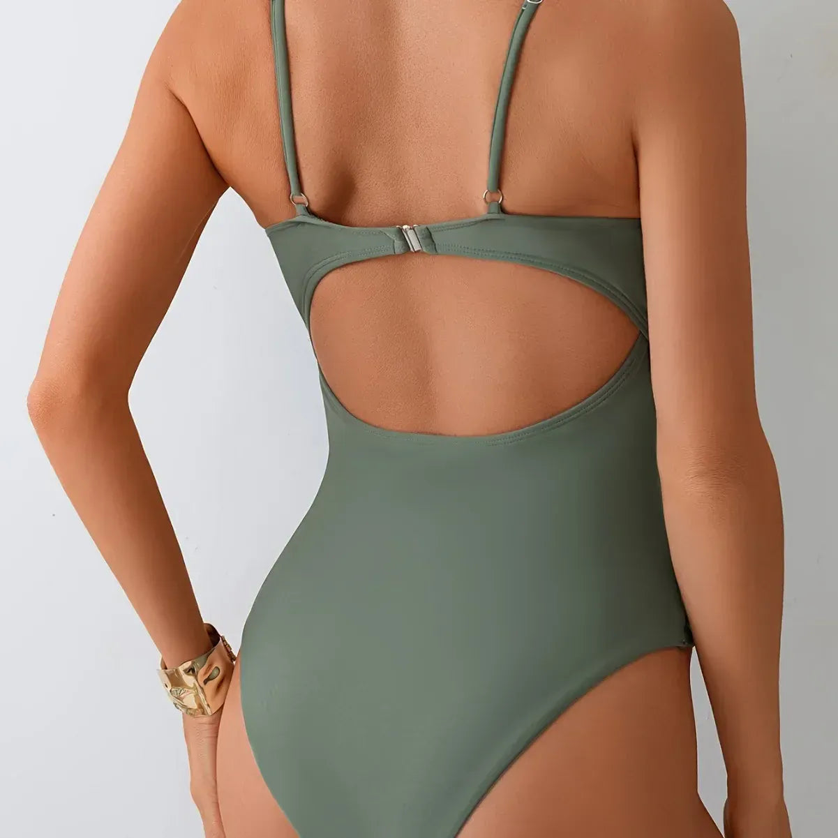 Maillot de Bain Une Pièce Vert Kaki